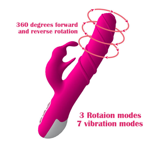 Rechargeable 360 Rotating Vibrating Super 7 Speed Sex Toy For Woman